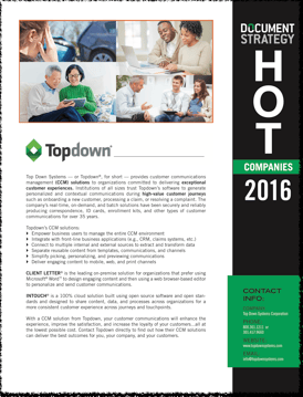 DOCUMENT Strategy 2016 HOT Company