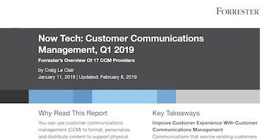 Forrester Now Tech CCM Q1 2019